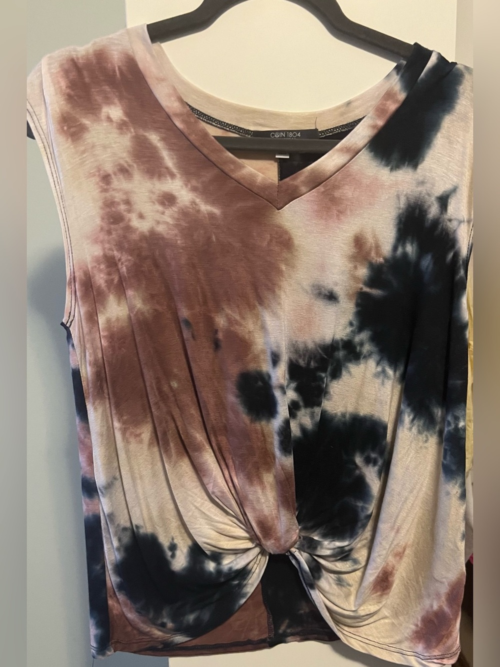 Half’ n half Tie Dye Tee 🍒 Mauve & Navy Tie Dye, Small